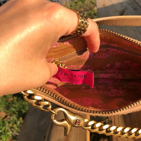 juicy couture y2k baguette shoulder bag in tan natural cowhide - Picture 4 of 5